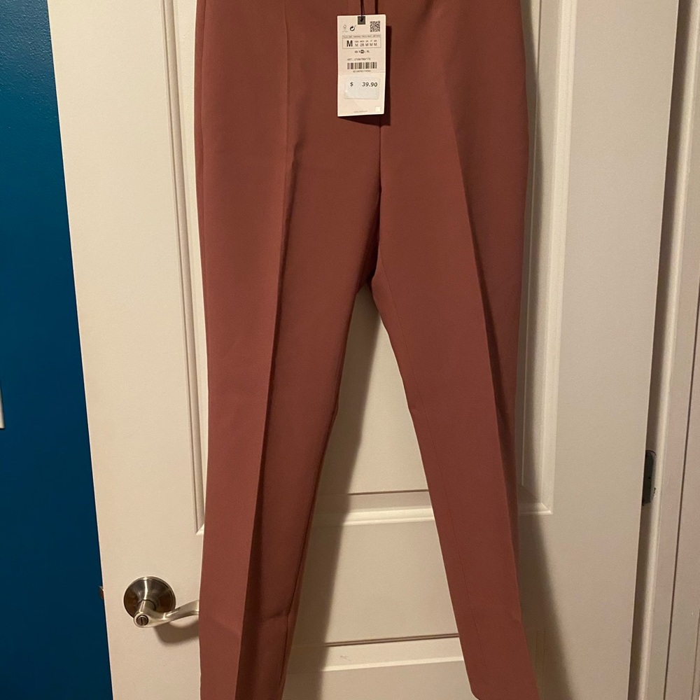 Zara Pink High-Waisted Trousers
